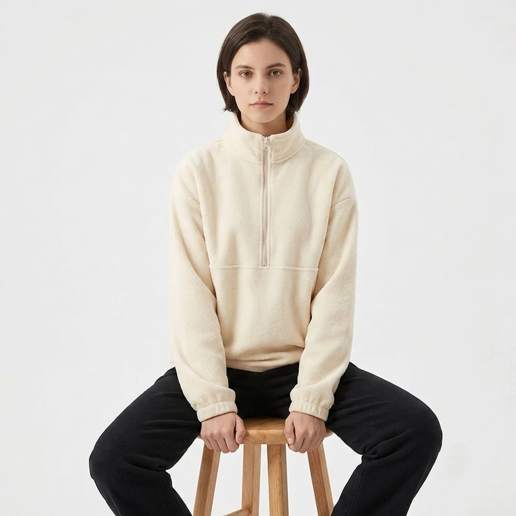Fleece Half Zipper Sweatshirt
